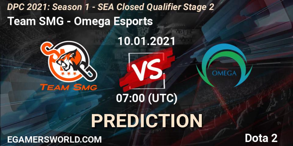 Prognose für das Spiel Team SMG VS Omega Esports. 10.01.2021 at 07:08. Dota 2 - DPC 2021: Season 1 - SEA Closed Qualifier Stage 2