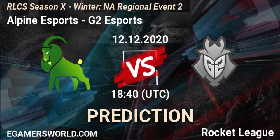 Prognose für das Spiel Alpine Esports VS G2 Esports. 12.12.2020 at 18:40. Rocket League - RLCS Season X - Winter: NA Regional Event 2