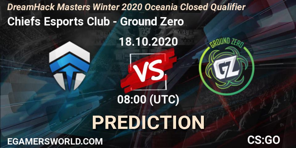 Prognose für das Spiel Chiefs Esports Club VS Ground Zero. 18.10.20. CS2 (CS:GO) - DreamHack Masters Winter 2020 Oceania Closed Qualifier