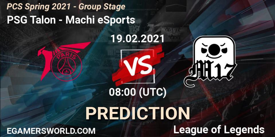 Prognose für das Spiel PSG Talon VS Machi eSports. 19.02.2021 at 08:00. LoL - PCS Spring 2021 - Group Stage