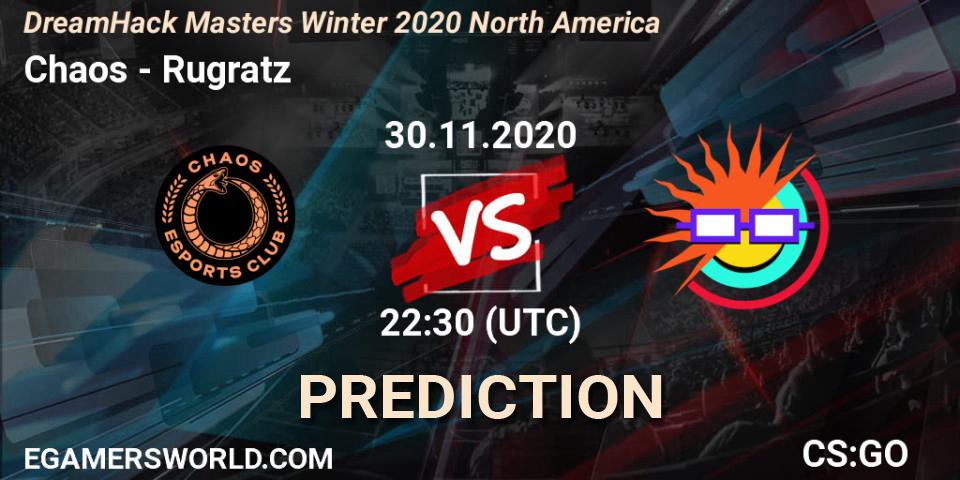 Prognose für das Spiel Chaos VS Rugratz. 30.11.20. CS2 (CS:GO) - DreamHack Masters Winter 2020 North America