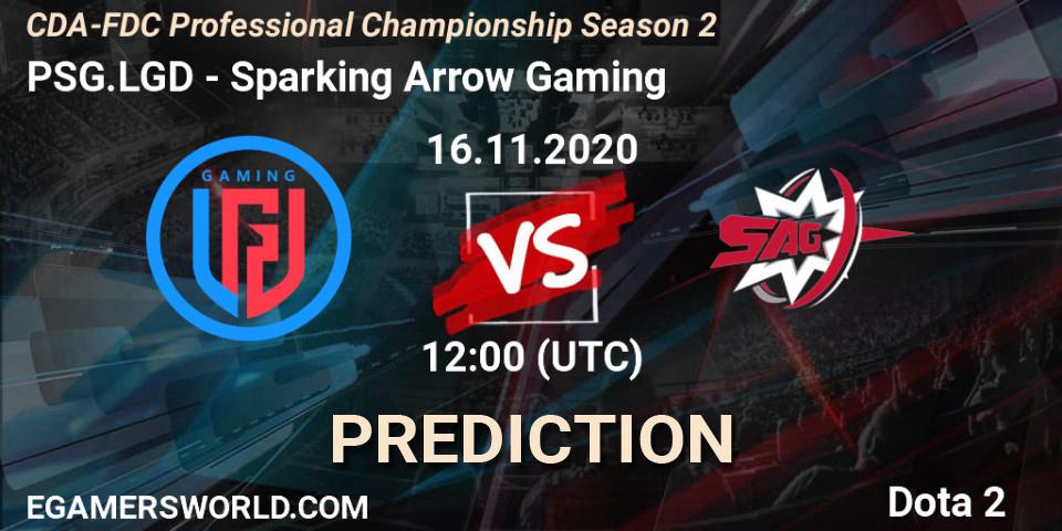 Prognose für das Spiel PSG.LGD VS Sparking Arrow Gaming. 16.11.2020 at 12:53. Dota 2 - CDA-FDC Professional Championship Season 2