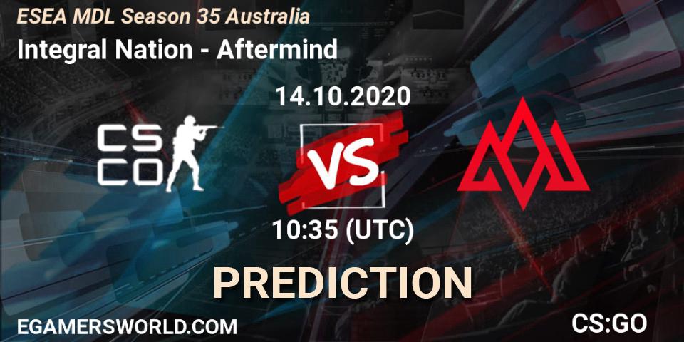 Prognose für das Spiel Integral Nation VS Aftermind. 14.10.20. CS2 (CS:GO) - ESEA MDL Season 35 Australia