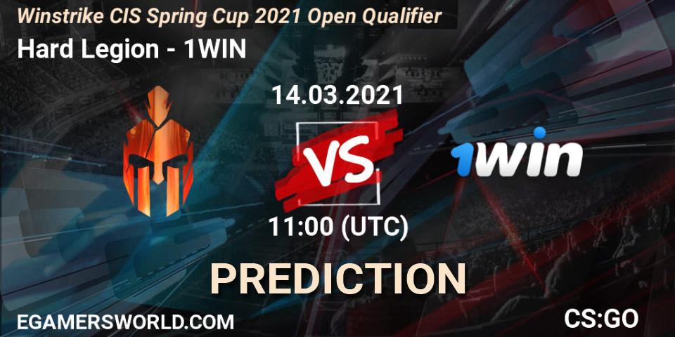 Prognose für das Spiel Hard Legion VS 1WIN. 14.03.21. CS2 (CS:GO) - Winstrike CIS Cup Spring 2021: Open Qualifier