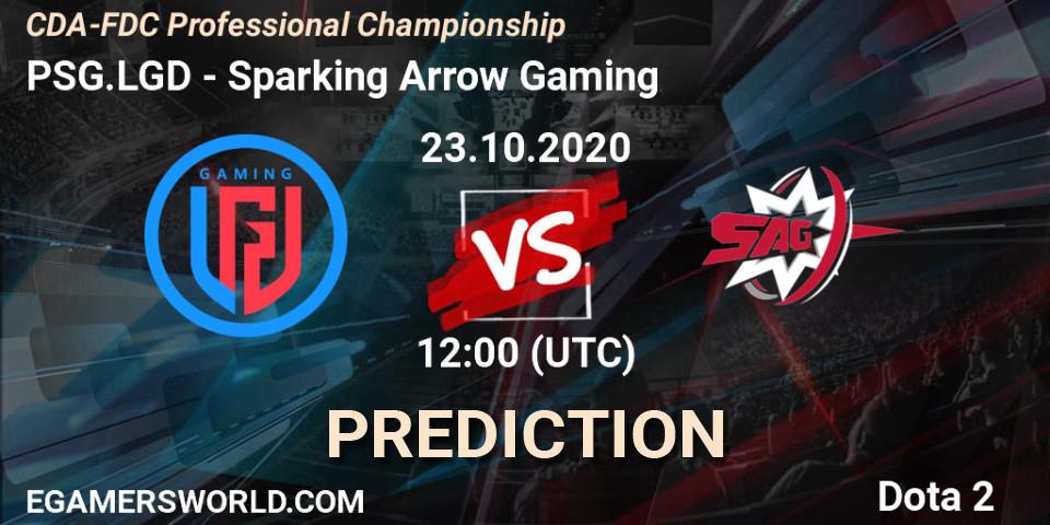 Prognose für das Spiel PSG.LGD VS Sparking Arrow Gaming. 23.10.2020 at 12:04. Dota 2 - CDA-FDC Professional Championship