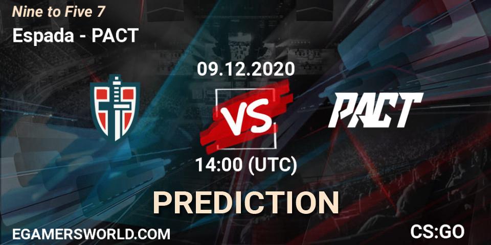 Prognose für das Spiel Espada VS PACT. 09.12.20. CS2 (CS:GO) - Nine to Five 7