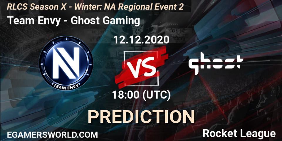 Prognose für das Spiel Team Envy VS Ghost Gaming. 12.12.20. Rocket League - RLCS Season X - Winter: NA Regional Event 2
