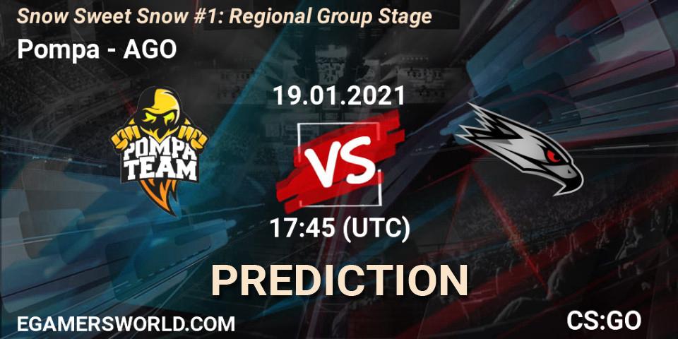 Prognose für das Spiel Pompa VS AGO. 19.01.21. CS2 (CS:GO) - Snow Sweet Snow #1: Regional Group Stage