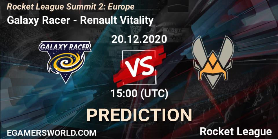 Prognose für das Spiel Galaxy Racer VS Renault Vitality. 20.12.20. Rocket League - Rocket League Summit 2: Europe