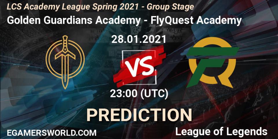 Prognose für das Spiel Golden Guardians Academy VS FlyQuest Academy. 28.01.21. LoL - LCS Academy League Spring 2021 - Group Stage