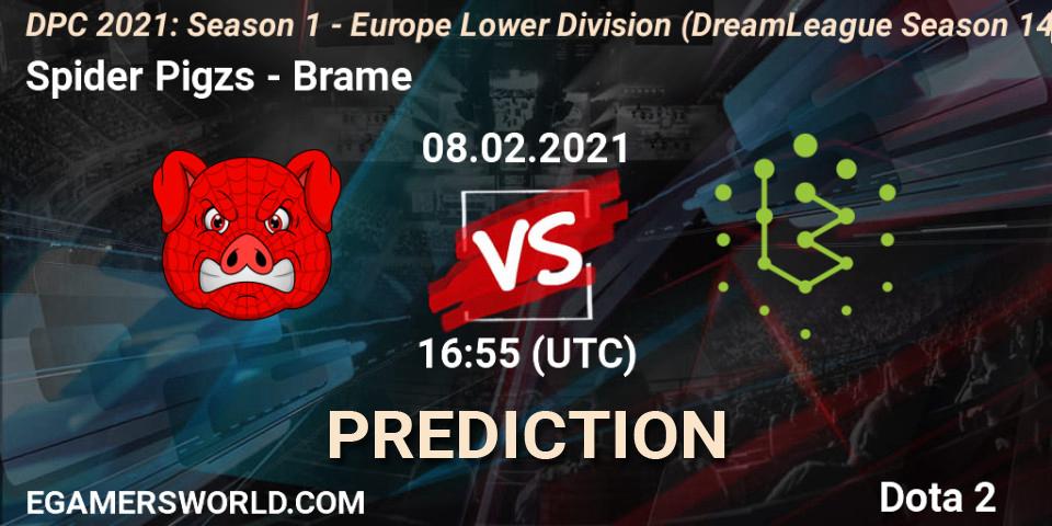 Prognose für das Spiel Spider Pigzs VS Brame. 08.02.2021 at 17:09. Dota 2 - DPC 2021: Season 1 - Europe Lower Division (DreamLeague Season 14)