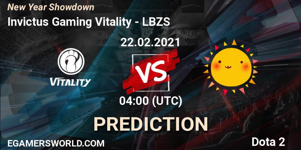 Prognose für das Spiel Invictus Gaming Vitality VS LBZS. 22.02.2021 at 04:07. Dota 2 - New Year Showdown