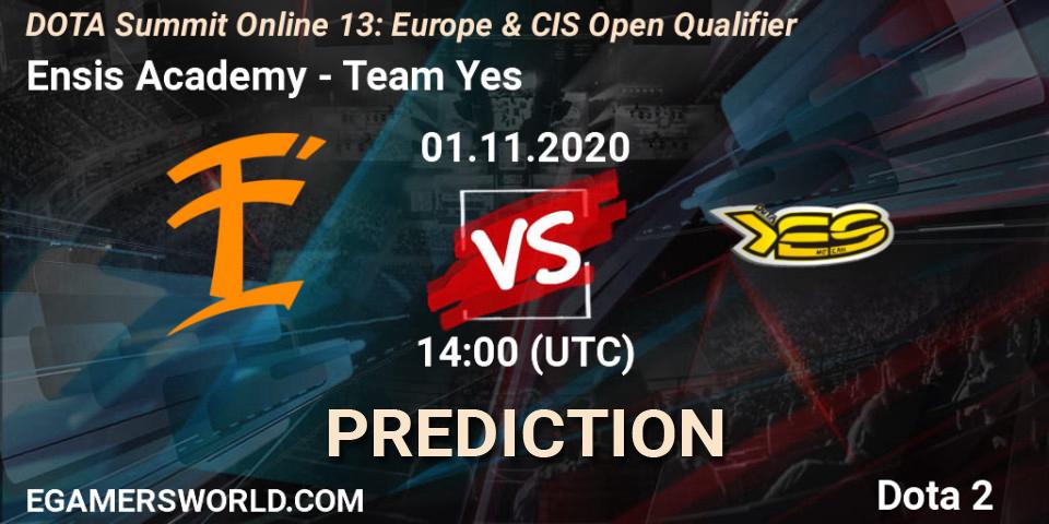 Prognose für das Spiel Ensis Academy VS Team Yes. 01.11.2020 at 14:06. Dota 2 - DOTA Summit 13: Europe & CIS Open Qualifier