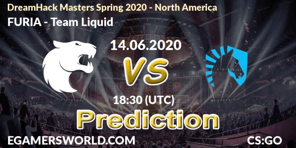 Prognose für das Spiel FURIA VS Team Liquid. 14.06.20. CS2 (CS:GO) - DreamHack Masters Spring 2020 - North America