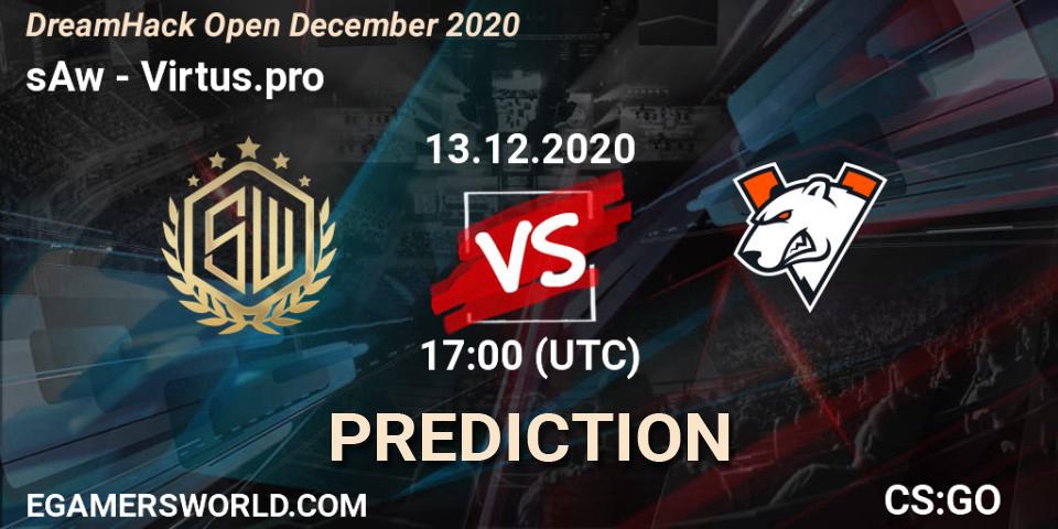 Prognose für das Spiel sAw VS Virtus.pro. 13.12.20. CS2 (CS:GO) - DreamHack Open December 2020