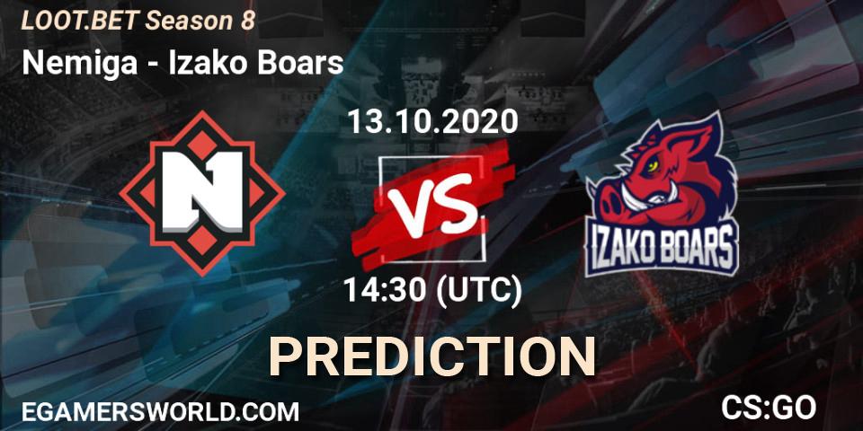 Prognose für das Spiel Nemiga VS Izako Boars. 13.10.2020 at 14:30. Counter-Strike (CS2) - LOOT.BET Season 8