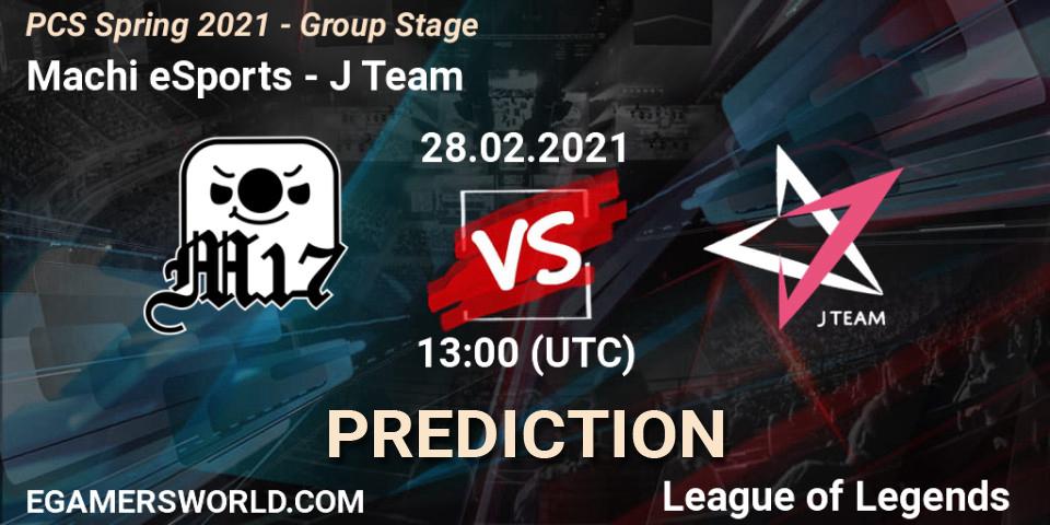 Prognose für das Spiel Machi eSports VS J Team. 28.02.21. LoL - PCS Spring 2021 - Group Stage