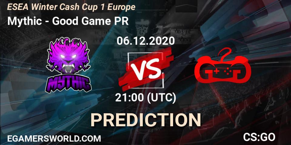 Prognose für das Spiel Mythic VS Good Game PR. 06.12.2020 at 21:00. Counter-Strike (CS2) - ESEA Winter Cash Cup 1 Europe