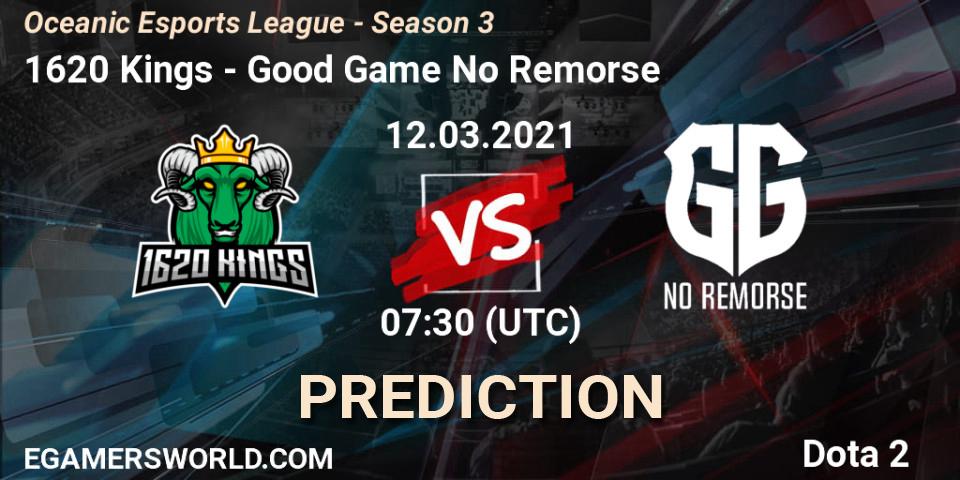 Prognose für das Spiel 1620 Kings VS Good Game No Remorse. 13.03.2021 at 07:44. Dota 2 - Oceanic Esports League - Season 3