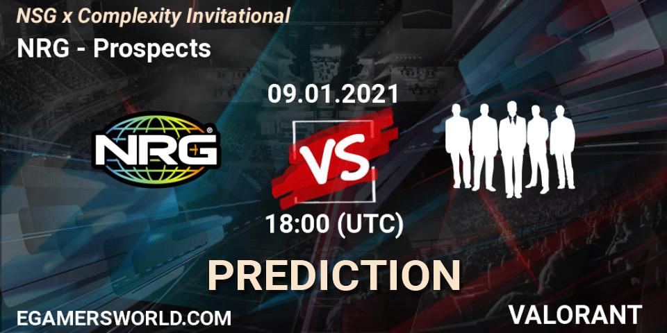 Prognose für das Spiel NRG VS Prospects. 09.01.2021 at 21:00. VALORANT - NSG x Complexity Invitational