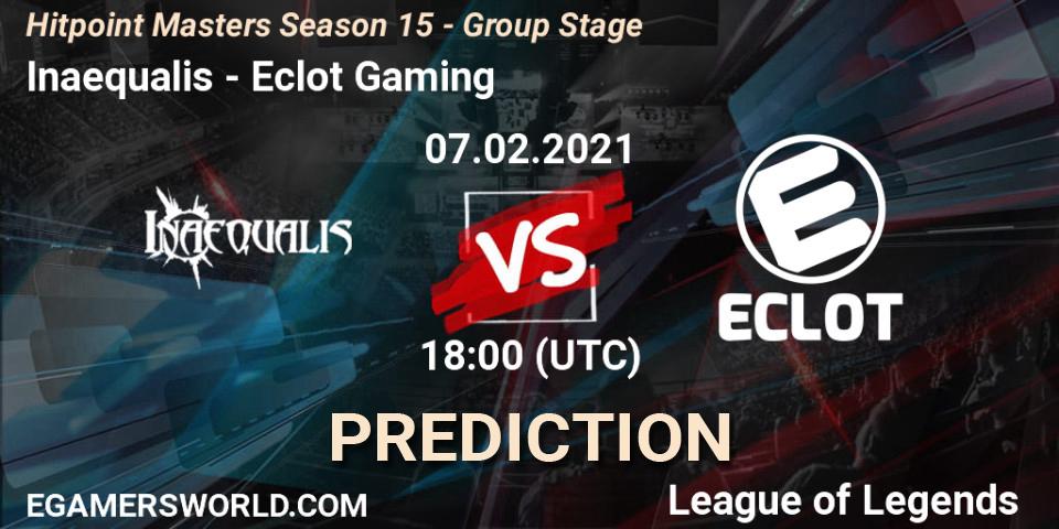 Prognose für das Spiel Inaequalis VS Eclot Gaming. 07.02.2021 at 19:00. LoL - Hitpoint Masters Season 15 - Group Stage