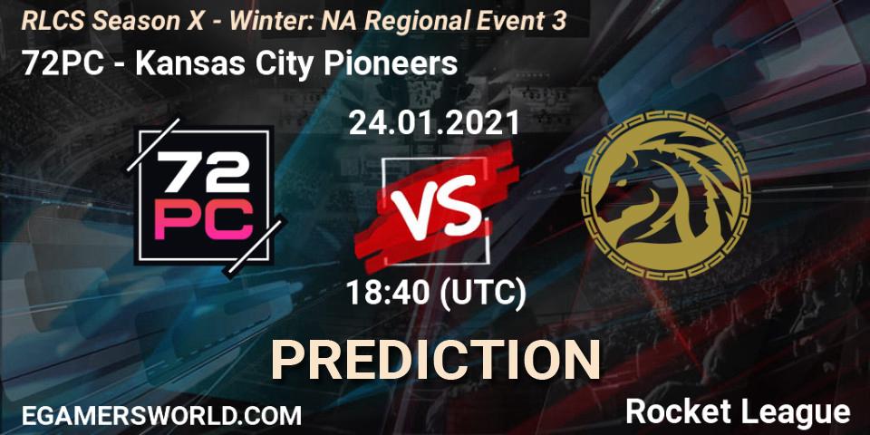 Prognose für das Spiel 72PC VS Kansas City Pioneers. 24.01.2021 at 18:40. Rocket League - RLCS Season X - Winter: NA Regional Event 3