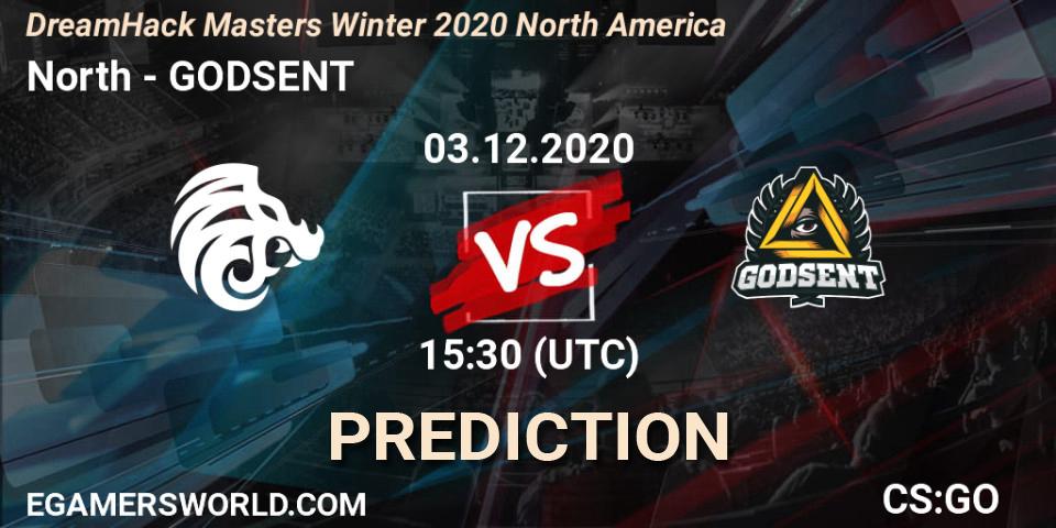 Prognose für das Spiel North VS GODSENT. 03.12.20. CS2 (CS:GO) - DreamHack Masters Winter 2020 Europe
