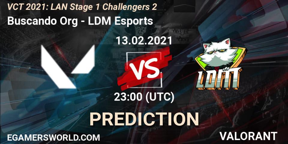 Prognose für das Spiel Buscando Org VS LDM Esports. 13.02.2021 at 23:00. VALORANT - VCT 2021: LAN Stage 1 Challengers 2