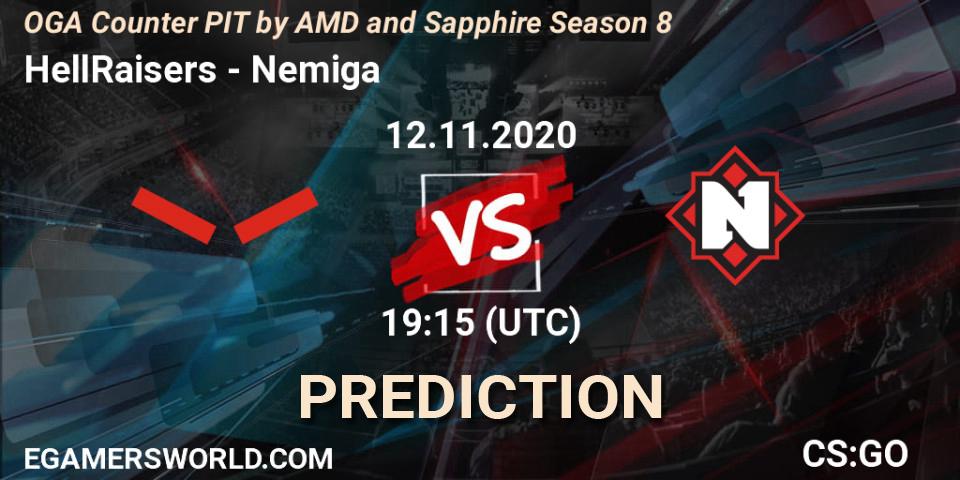 Prognose für das Spiel HellRaisers VS Nemiga. 12.11.20. CS2 (CS:GO) - OGA Counter PIT by AMD and Sapphire Season 8