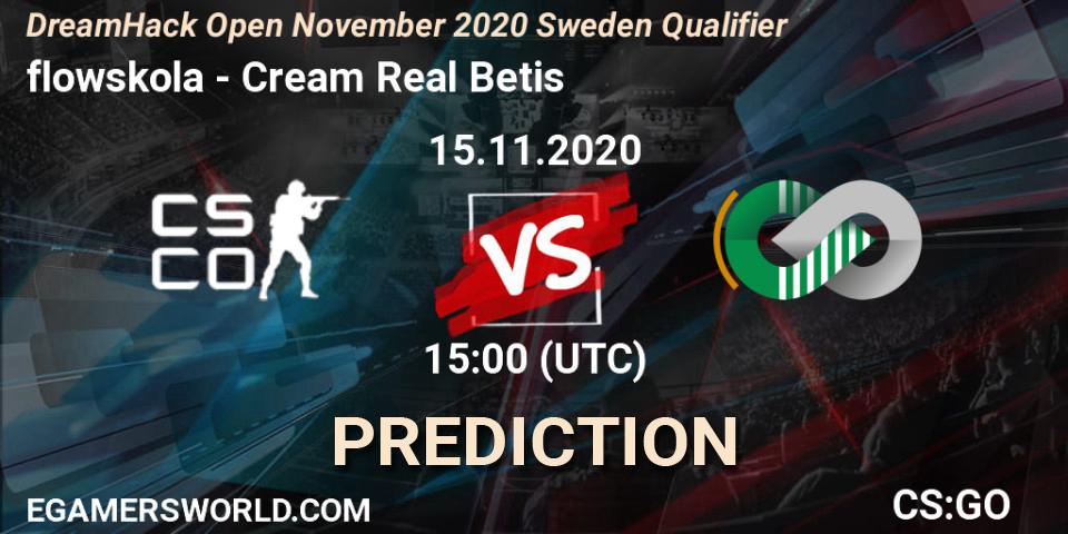 Prognose für das Spiel flowskola VS Cream Real Betis. 15.11.20. CS2 (CS:GO) - DreamHack Open November 2020 Sweden Qualifier