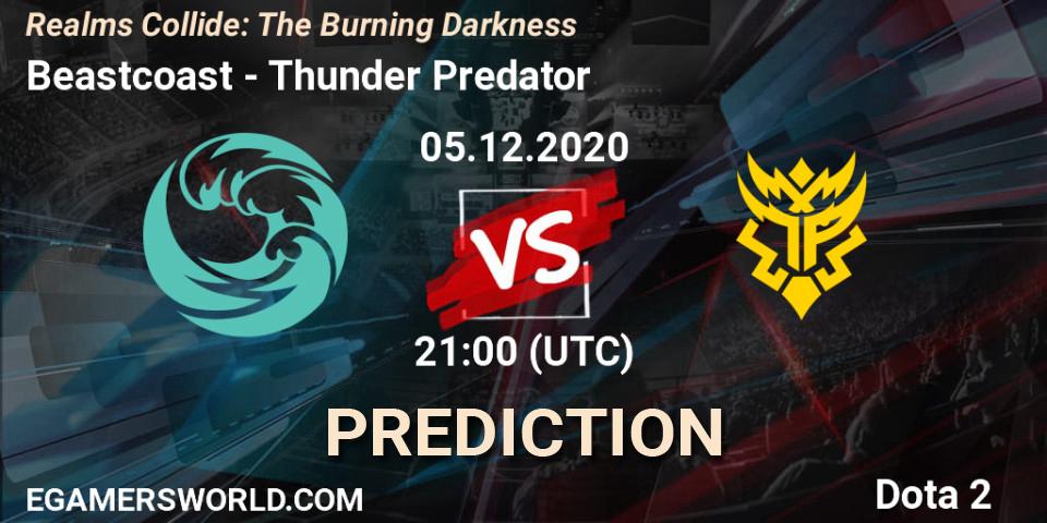 Prognose für das Spiel Beastcoast VS Thunder Predator. 05.12.20. Dota 2 - Realms Collide: The Burning Darkness