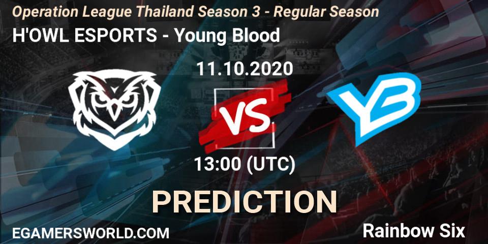 Prognose für das Spiel H'OWL ESPORTS VS Young Blood. 11.10.2020 at 13:00. Rainbow Six - Operation League Thailand Season 3 - Regular Season