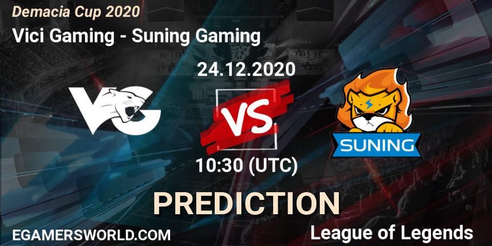 Prognose für das Spiel Vici Gaming VS Suning Gaming. 24.12.2020 at 10:30. LoL - Demacia Cup 2020