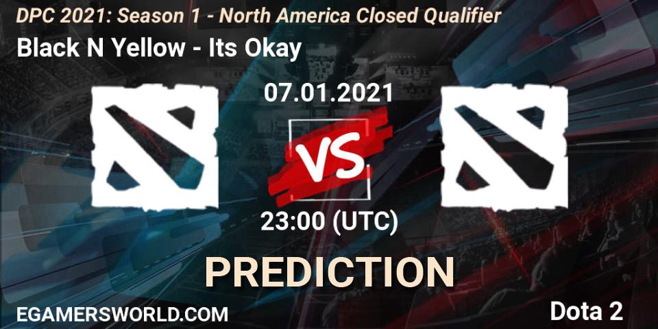 Prognose für das Spiel Black N Yellow VS Its Okay. 07.01.2021 at 23:04. Dota 2 - DPC 2021: Season 1 - North America Closed Qualifier