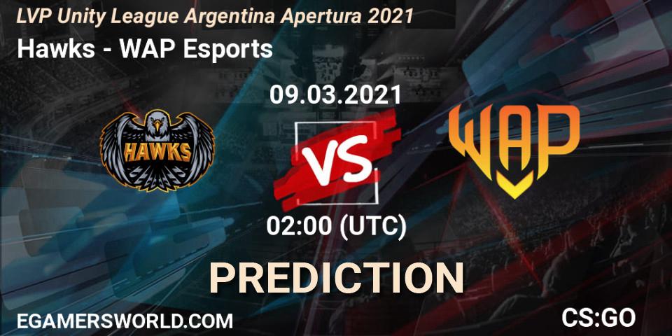 Prognose für das Spiel Hawks VS WAP Esports. 09.03.2021 at 02:00. Counter-Strike (CS2) - LVP Unity League Argentina Apertura 2021