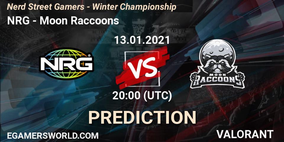 Prognose für das Spiel NRG VS Moon Raccoons. 13.01.2021 at 23:00. VALORANT - Nerd Street Gamers - Winter Championship
