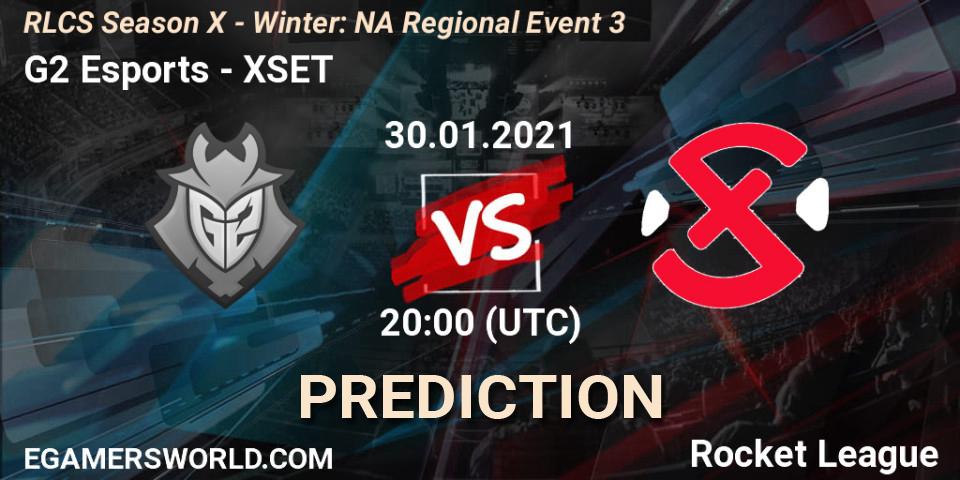 Prognose für das Spiel G2 Esports VS XSET. 30.01.2021 at 20:00. Rocket League - RLCS Season X - Winter: NA Regional Event 3