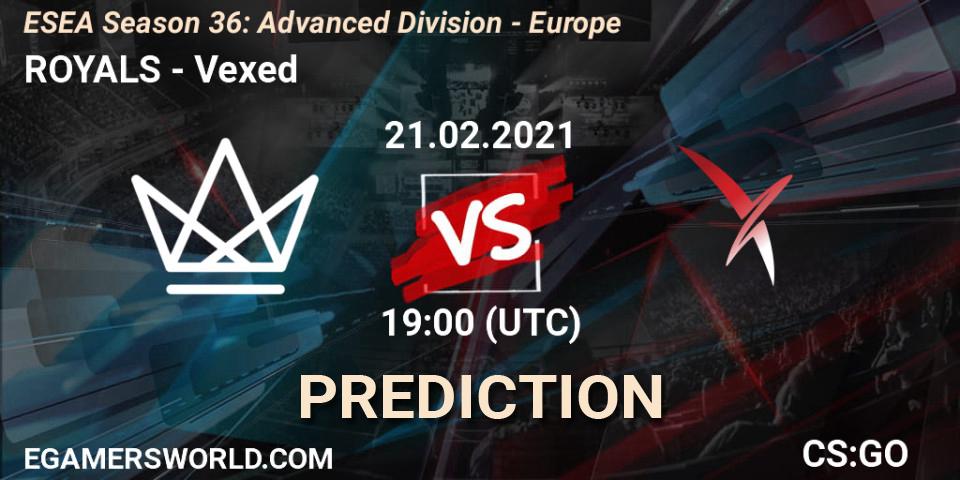Prognose für das Spiel ROYALS VS Vexed. 21.02.21. CS2 (CS:GO) - ESEA Season 36: Europe - Advanced Division