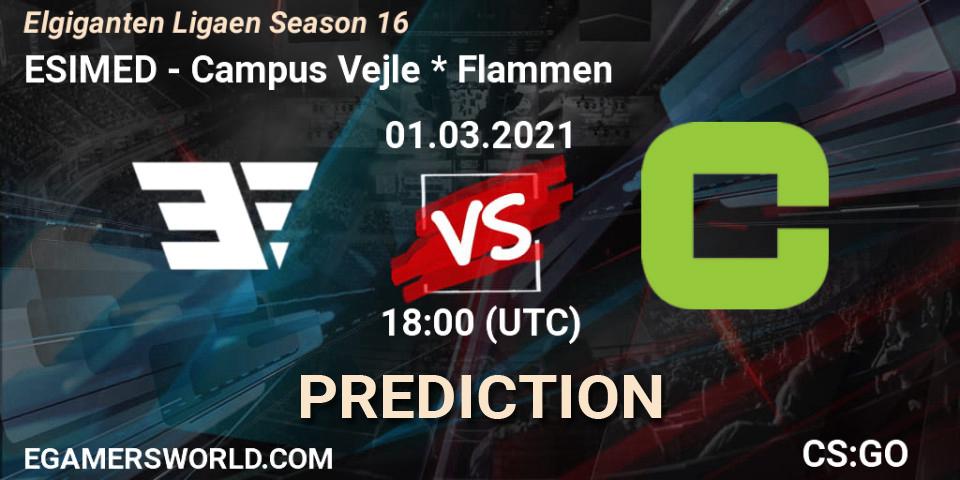 Prognose für das Spiel ESIMED VS Campus Vejle * Flammen. 01.03.2021 at 18:00. Counter-Strike (CS2) - Elgiganten Ligaen Season 16