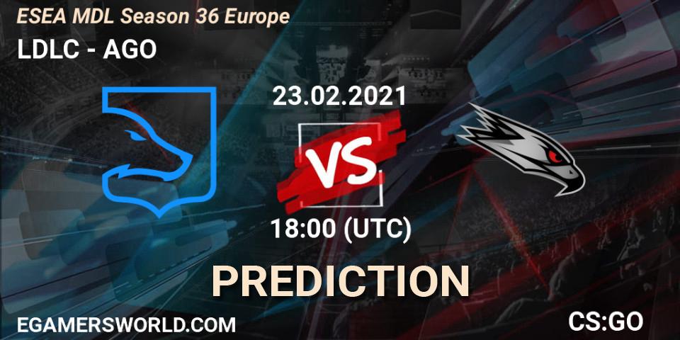 Prognose für das Spiel LDLC VS AGO. 23.02.21. CS2 (CS:GO) - MDL ESEA Season 36: Europe - Premier division