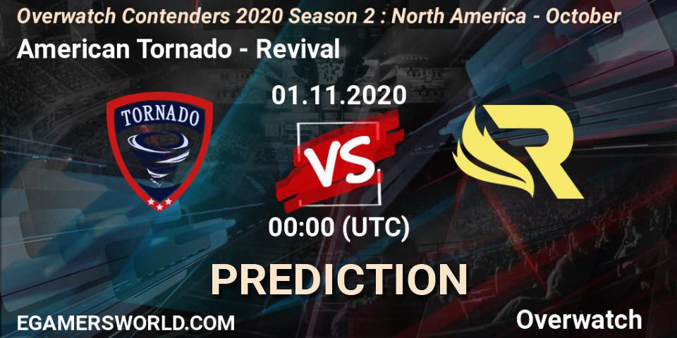 Prognose für das Spiel American Tornado VS Revival. 01.11.20. Overwatch - Overwatch Contenders 2020 Season 2: North America - October