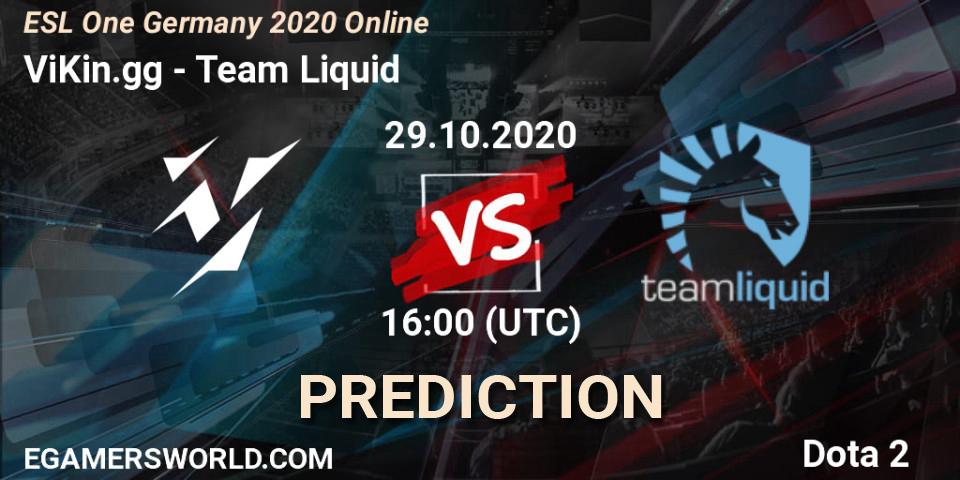 Prognose für das Spiel ViKin.gg VS Team Liquid. 29.10.20. Dota 2 - ESL One Germany 2020 Online