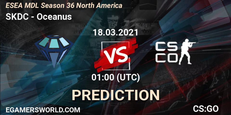 Prognose für das Spiel SKDC VS Oceanus. 18.03.21. CS2 (CS:GO) - MDL ESEA Season 36: North America - Premier Division