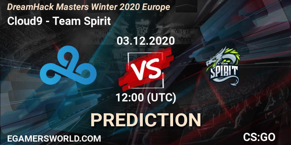 Prognose für das Spiel Cloud9 VS Team Spirit. 03.12.20. CS2 (CS:GO) - DreamHack Masters Winter 2020 Europe