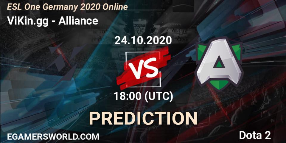 Prognose für das Spiel ViKin.gg VS Alliance. 24.10.20. Dota 2 - ESL One Germany 2020 Online