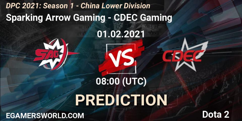 Prognose für das Spiel Sparking Arrow Gaming VS CDEC Gaming. 01.02.21. Dota 2 - DPC 2021: Season 1 - China Lower Division