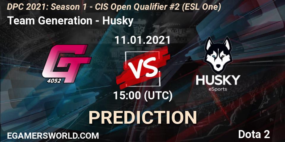 Prognose für das Spiel Team Generation VS Husky. 11.01.2021 at 15:03. Dota 2 - DPC 2021: Season 1 - CIS Open Qualifier #2 (ESL One)