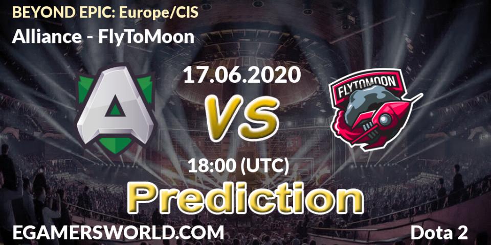 Prognose für das Spiel Alliance VS FlyToMoon. 19.06.20. Dota 2 - BEYOND EPIC: Europe/CIS