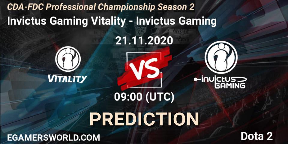 Prognose für das Spiel Invictus Gaming Vitality VS Invictus Gaming. 21.11.20. Dota 2 - CDA-FDC Professional Championship Season 2