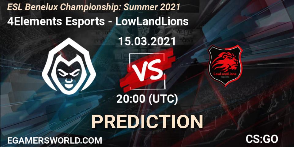 Prognose für das Spiel 4Elements Esports VS LowLandLions. 15.03.2021 at 20:00. Counter-Strike (CS2) - ESL Benelux Championship: Summer 2021